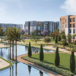 Landscaped water feature and gardens in Haptown, Mostaqbal City - اللاندسكيب والبحيرات الصناعية في هابتاون، مدينة المستقبل