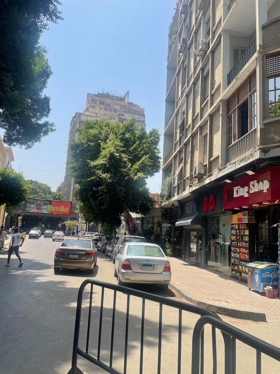 Street view from a building entrance - shop in Zamalek