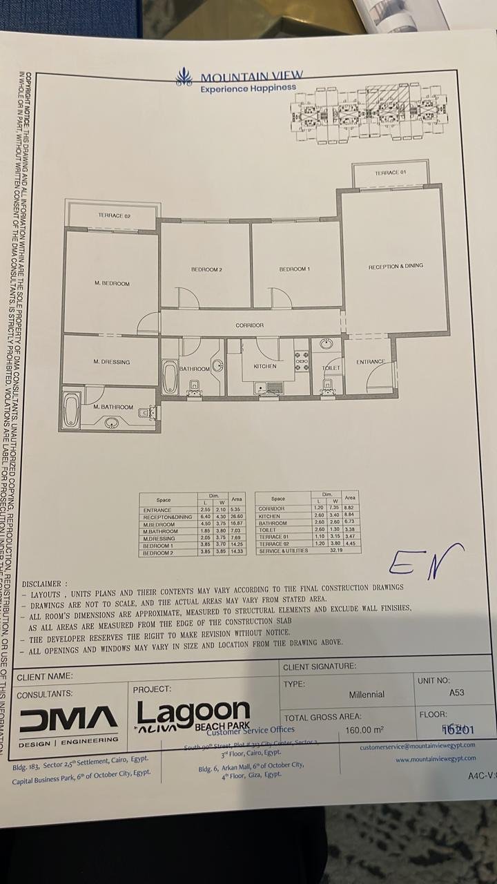 3-Bedroom Apartment for Sale in Aliva 155m², No Finishing