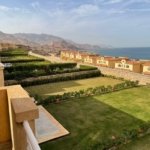 Open sea view from terrace, Telal Ain Sokhna - فيو بحر مفتوح من التراس، تلال العين السخنة - first row sea twin house Telal