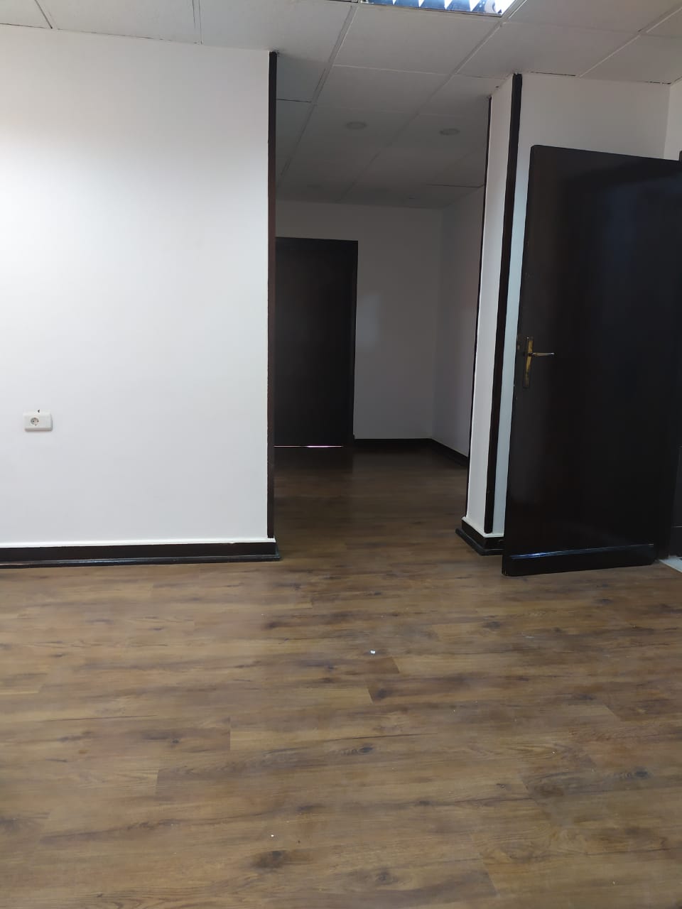 Empty room with a dark accent wall - apartment in Zamalek