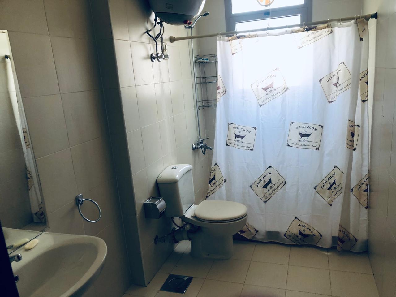 Bathroom with shower curtain - villa in Little Venice, Ain Sokhna