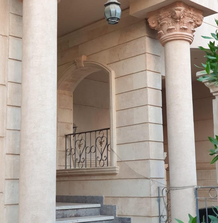 Stone staircase with classic columns - villa in Maadi Heights
