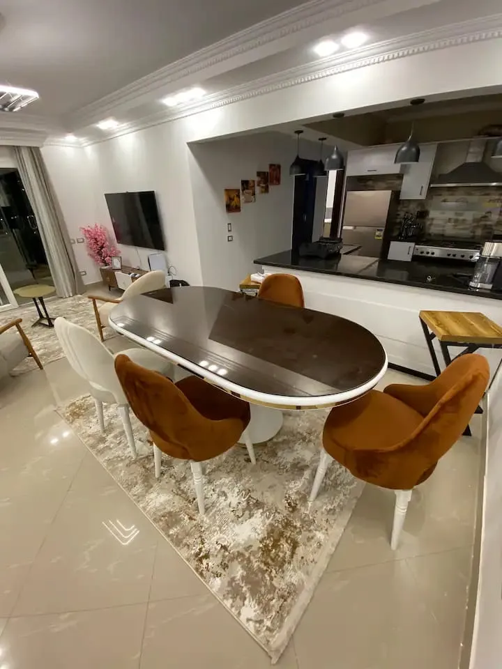 Furnished apartment for rent in Zayed Dunes Sheikh Zayed living room - شقة مفروشة للإيجار في زايد ديونز الشيخ زايد