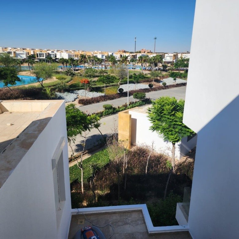 Pool view from the Seashell duplex, Sidi Abd El Rahman, North Coast - إطلالة على حمام السباحة من دوبلكس سي شيل الساحل الشمالي