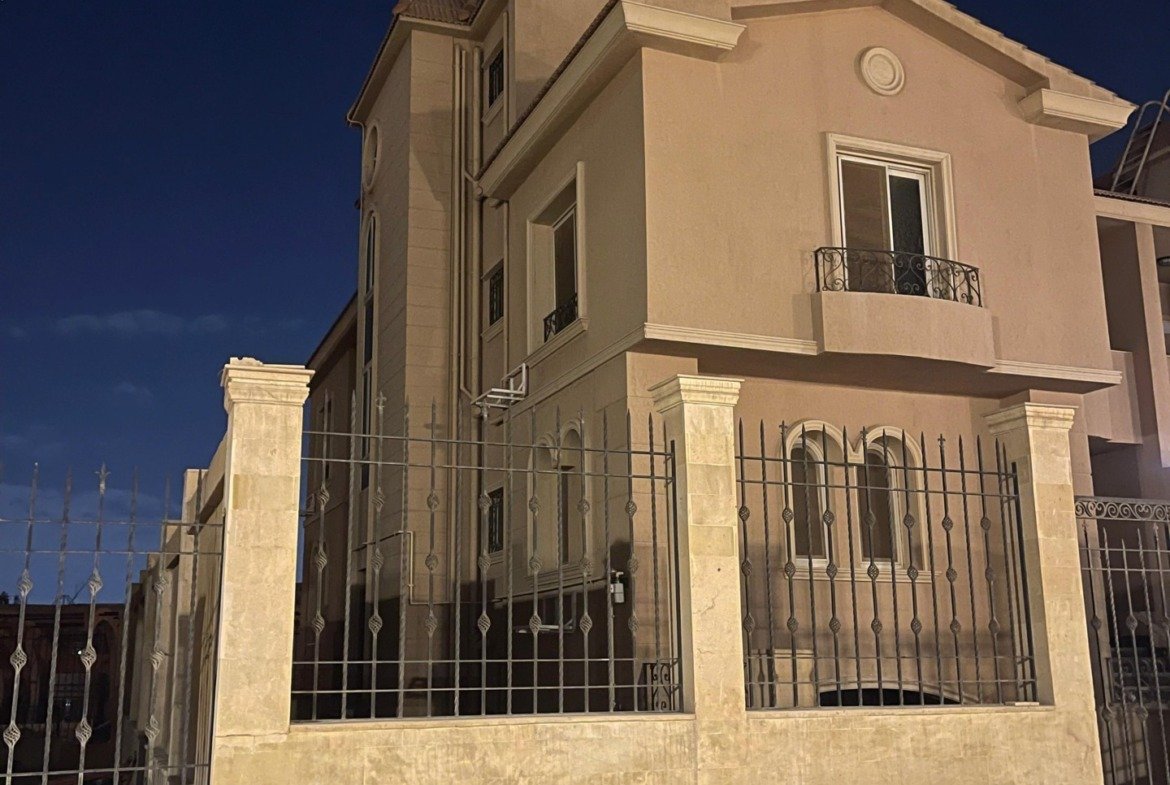 Night exterior of the twin house in Palma, New Cairo
