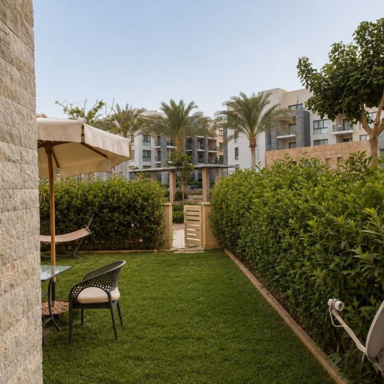 Private garden and landscaped surroundings, chalet for rent in Marassi Marina 1, North Coast | حديقة خاصة والمساحات المحيطة، شاليه للإيجار في مراسي مارينا 1، الساحل الشمالي