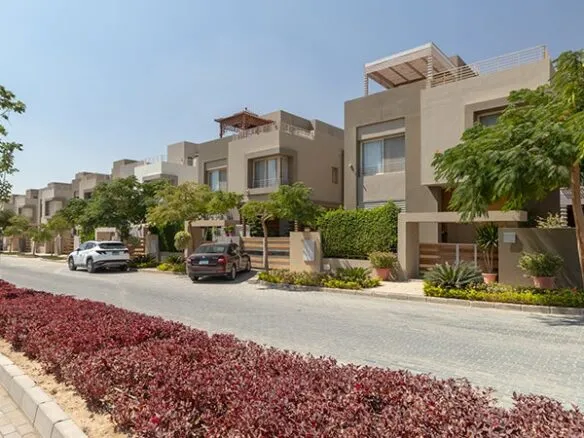 WoodVille Palm Hills community street and townhouses, 6th of October - general community photo