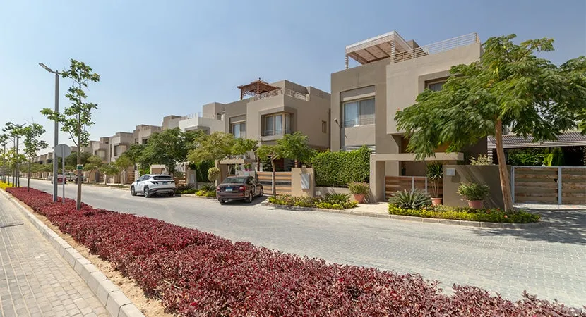 WoodVille Palm Hills community street and townhouses, 6th of October - general community photo
