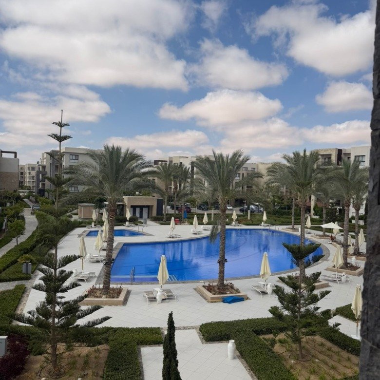 Pool and landscaped surroundings, Marassi Marina 1 North Coast chalet for rent | حمام السباحة واللاندسكيب، شاليه للإيجار في مراسي مارينا 1 الساحل الشمالي