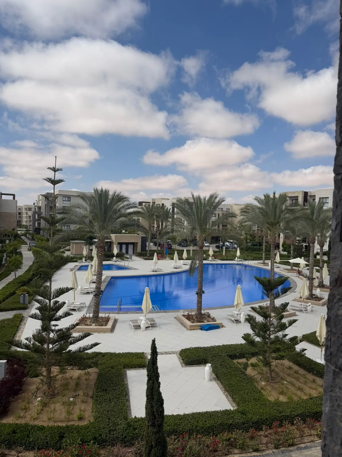 Swimming pool and landscape, chalet for rent in Marassi Marina 1 - حمام السباحة واللاندسكيب، شاليه للإيجار في مراسي مارينا 1