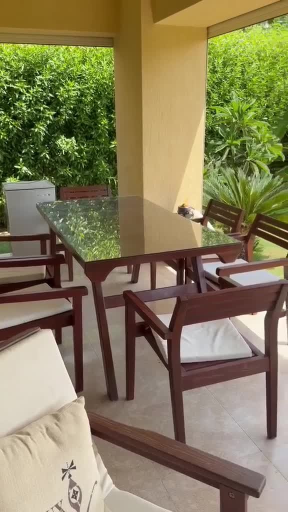 Covered terrace seating, Marassi Blanca villa for sale | جلسة التراس المغطى، فيلا للبيع في مراسي بلانكا