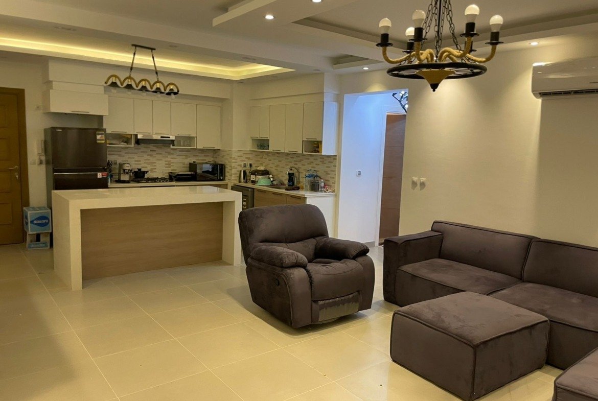 Furnished living and dining space, Marassi Marina 1 North Coast chalet for rent | المعيشة والسفرة المفروشة، شاليه للإيجار في مراسي مارينا 1 الساحل الشمالي