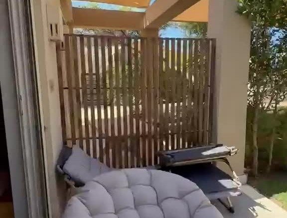 Shaded cabana terrace at Hacienda Bay, North Coast | تراس الكابانا المظلل في هاسيندا باي، الساحل الشمالي
