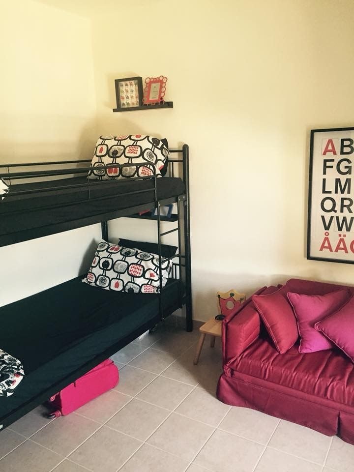 Bedroom with bunk beds, chalet for rent in Marassi Catania, North Coast | غرفة نوم بسرير بطابقين، شاليه للإيجار في مراسي كاتانيا، الساحل الشمالي
