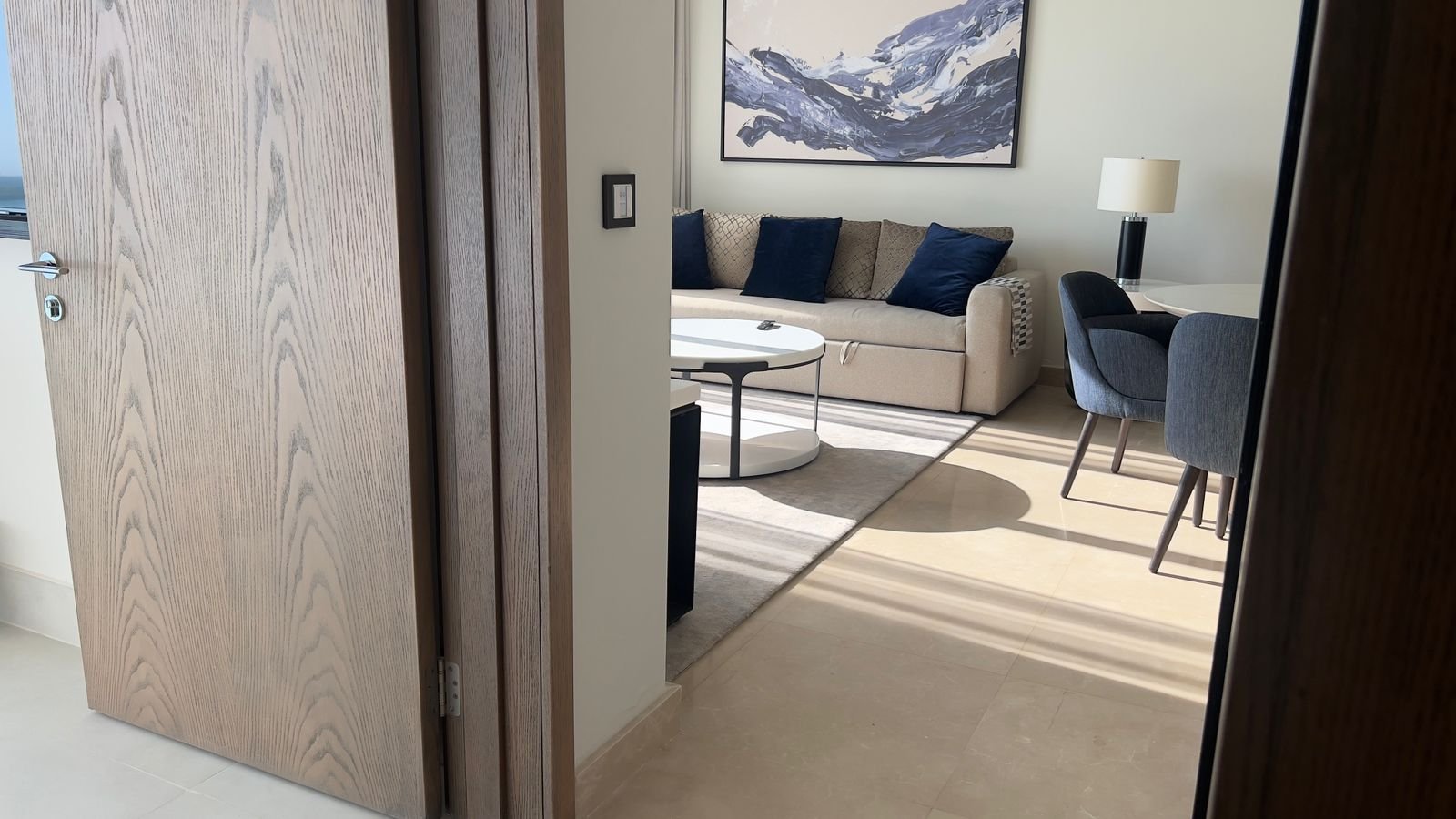View into the living room through a doorway in Marassi, North Coast