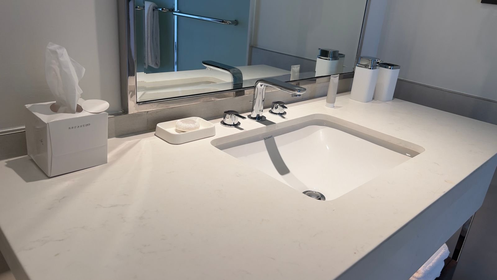Bathroom washbasin and wide mirror in Marassi, North Coast