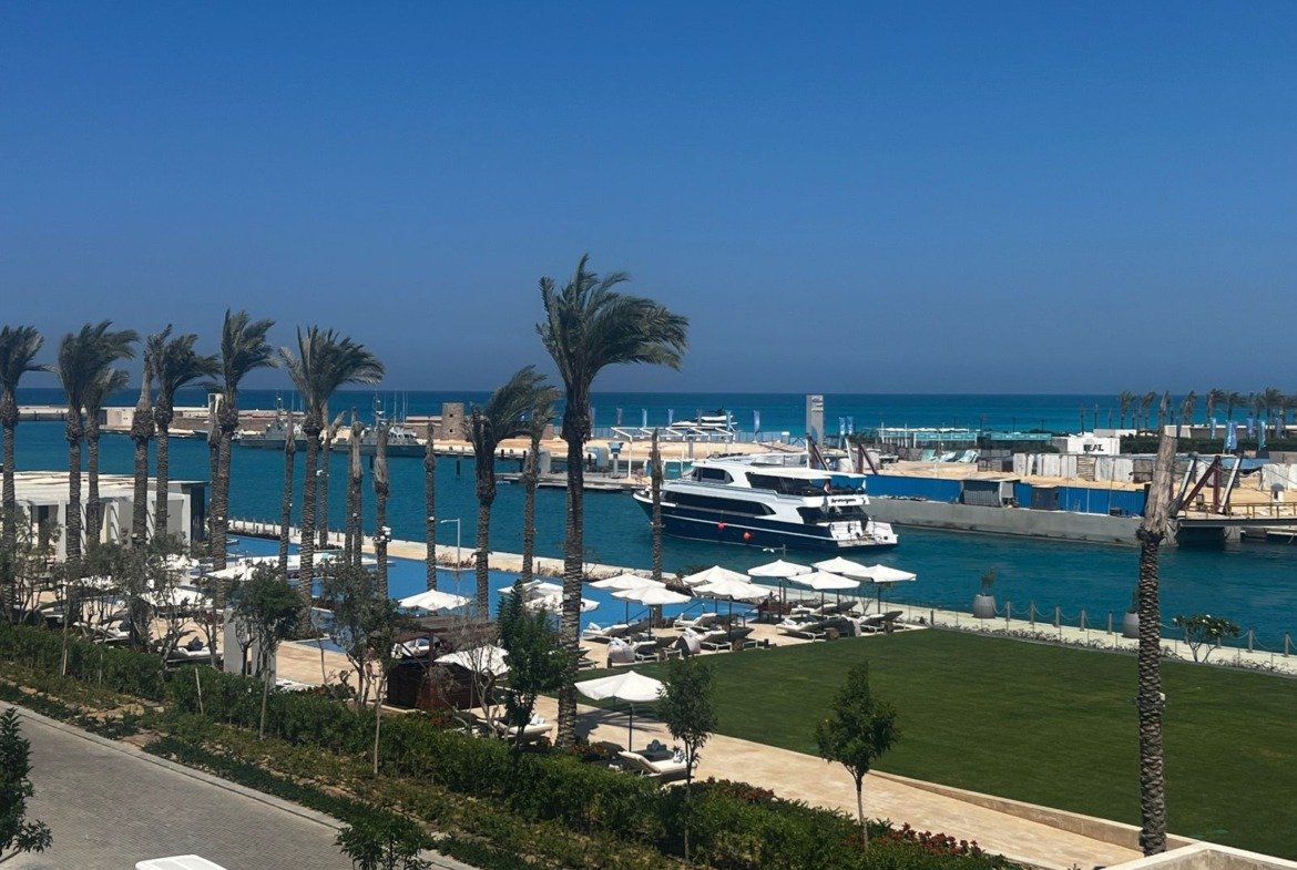 Marina with moored boats in Marassi, North Coast