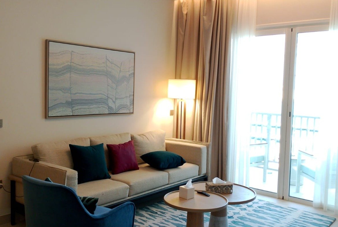 Living room with blue chairs in Marassi, North Coast