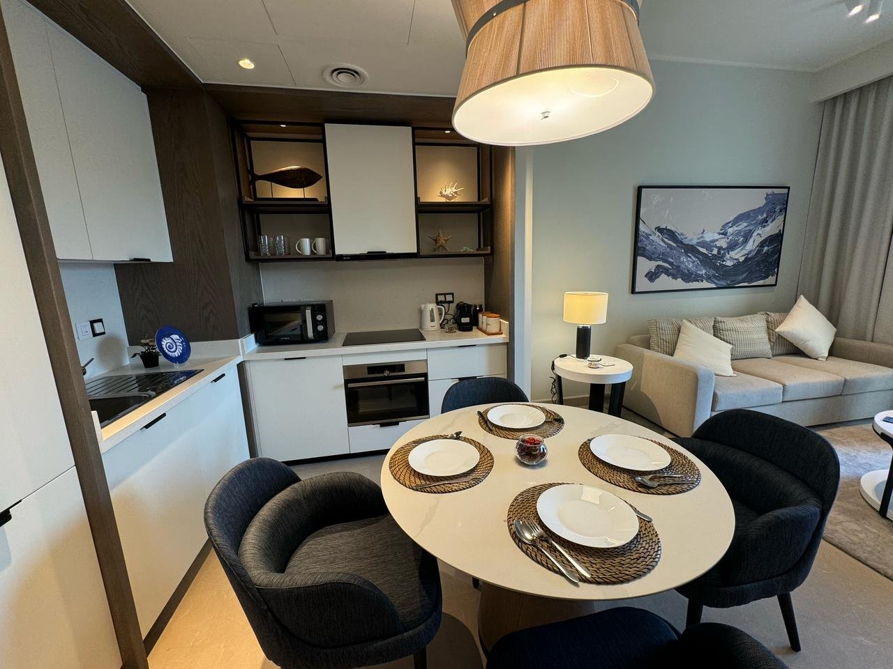 Dining table beside the kitchenette in Marassi, North Coast