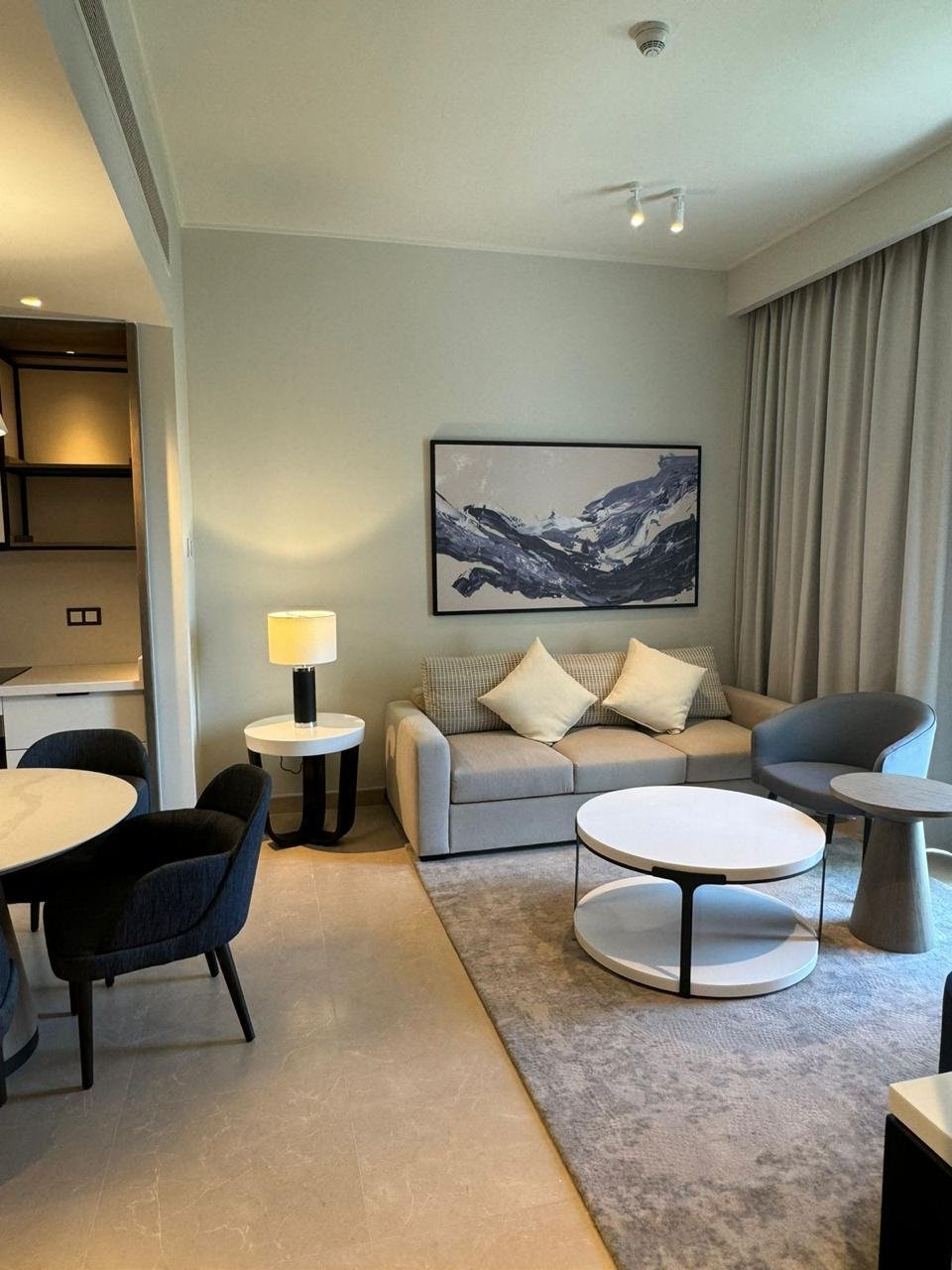 Sofa and round coffee table in Marassi, North Coast
