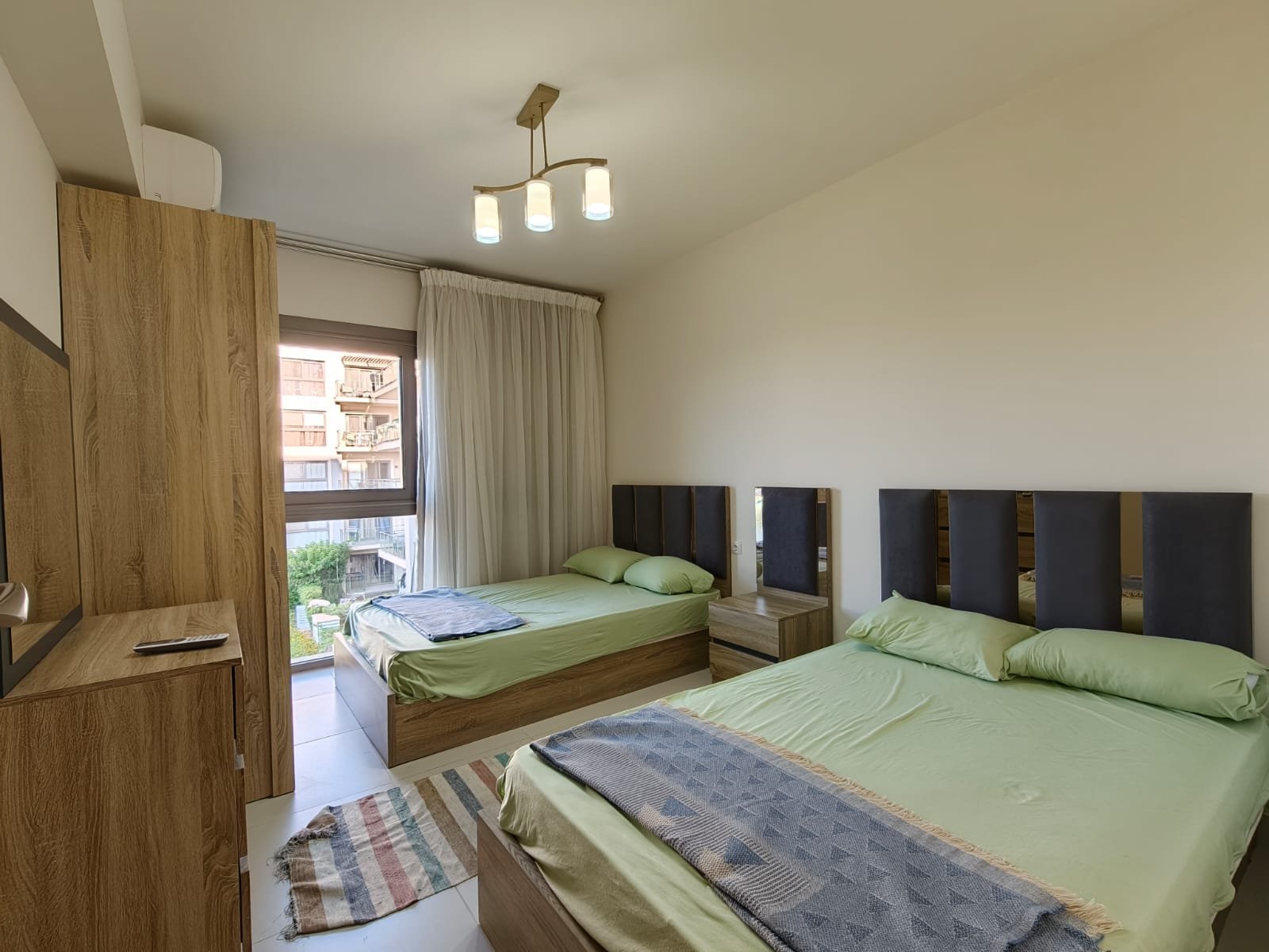 Second twin bedroom, Marassi Marina 2 chalet for rent | غرفة ثانية بسريرين، شاليه للإيجار في مراسي مارينا 2
