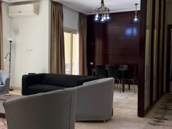 Furnished reception and living room, The Village apartment for sale | ريسيبشن ومعيشة مفروشان، شقة للبيع في ذا فيلدج