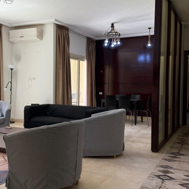 Furnished reception and living room, The Village apartment for sale | ريسيبشن ومعيشة مفروشان، شقة للبيع في ذا فيلدج