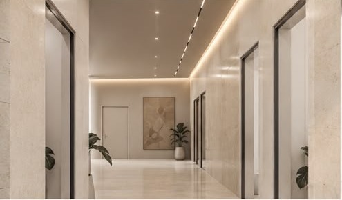 تصور معماري لممر مشترك في ايفرى داى مول بالياسمين في القاهرة الجديدة وليس لتشطيب المكتب