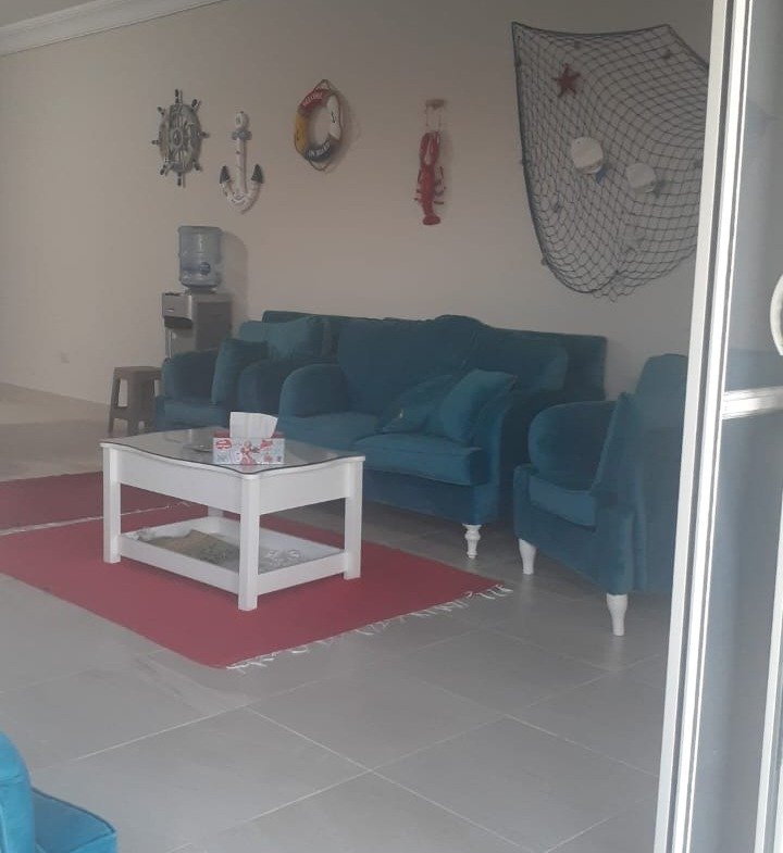 Furnished living room, La Vista Bay East North Coast twin house for sale | غرفة معيشة مفروشة، توين هاوس للبيع في لافيستا باي إيست الساحل الشمالي