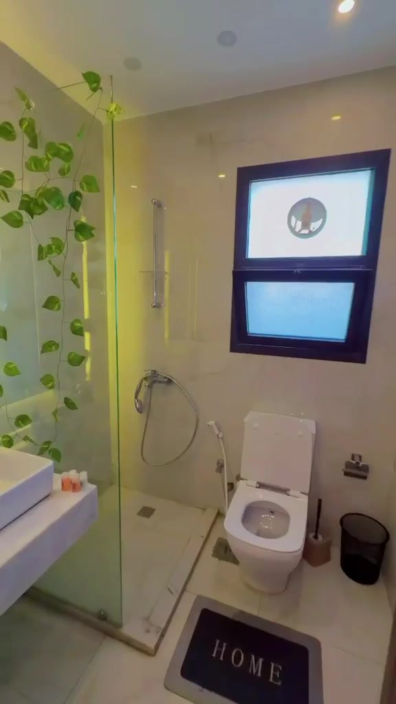 Bathroom with glass shower enclosure, Beverly Hills, Sheikh Zayed, studio for rent | الحمام بكابينة شاور زجاج، بيفرلي هيلز، الشيخ زايد، استوديو للإيجار