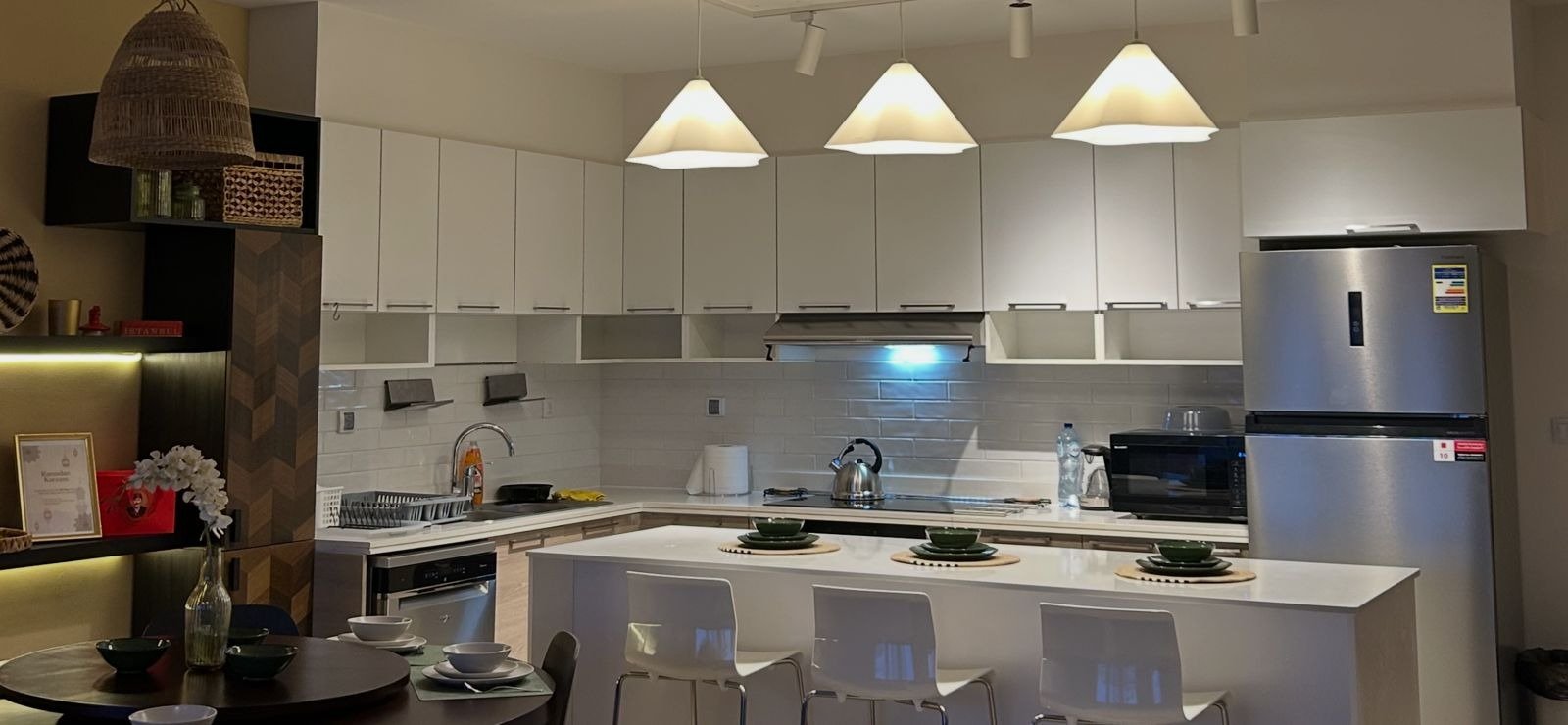 Equipped kitchen, chalet for rent in Marassi Marina Views, North Coast | مطبخ مجهز، شاليه للإيجار في مراسي مارينا فيوز، الساحل الشمالي
