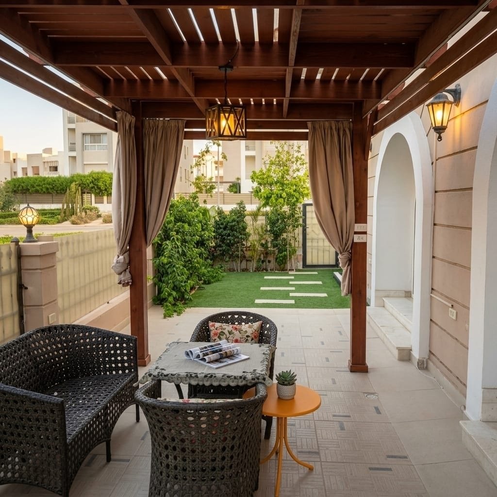 51-hyde-park-garden-apartment-rent-448-00 Covered garden seating, Hyde Park garden apartment for rent | جلسة الحديقة المغطاة، شقة بحديقة للإيجار في هايد بارك
