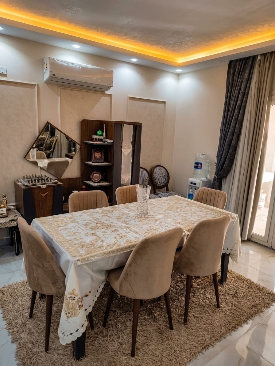 53-hyde-park-garden-apartment-rent-448-02 Dining room, Hyde Park garden apartment for rent | غرفة السفرة، شقة بحديقة للإيجار في هايد بارك