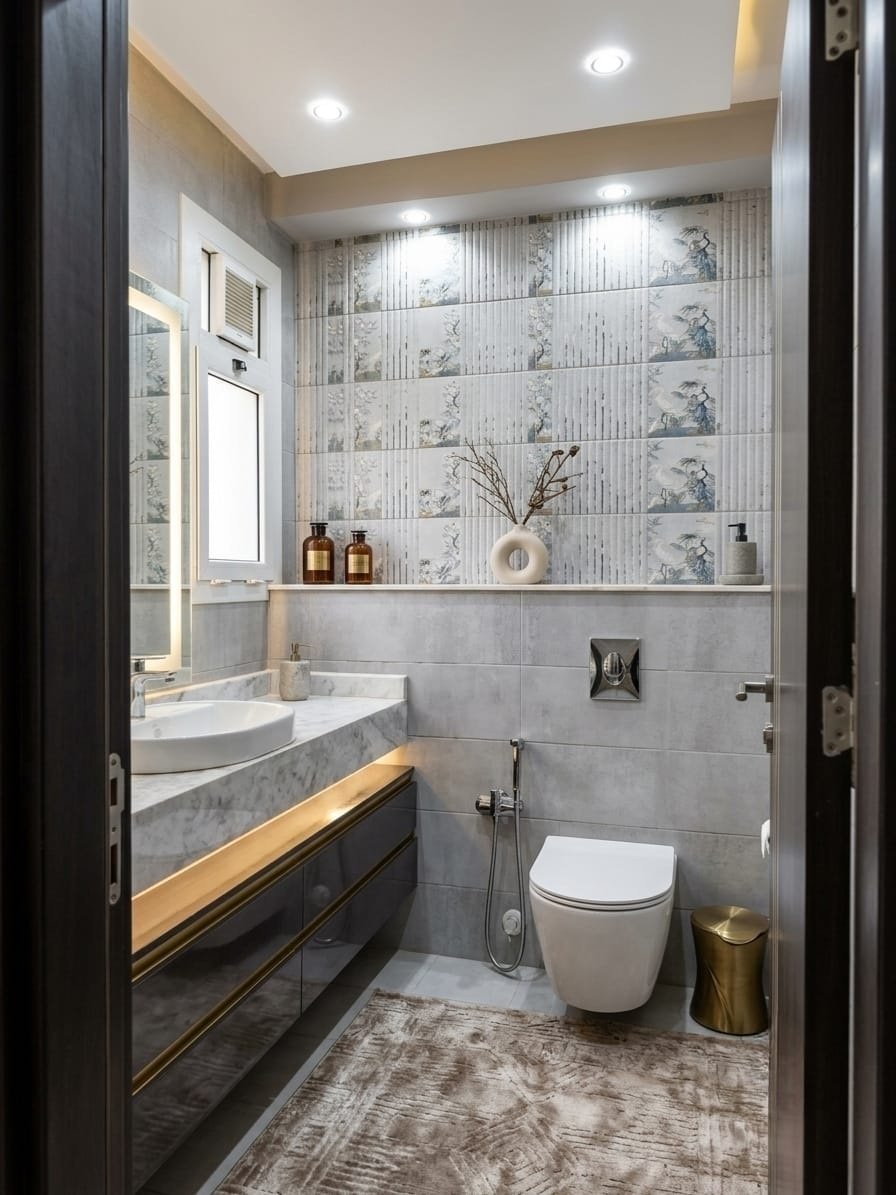 59-hyde-park-garden-apartment-rent-448-08 Marble bathroom, Hyde Park garden apartment for rent | حمام رخامي، شقة بحديقة للإيجار في هايد بارك