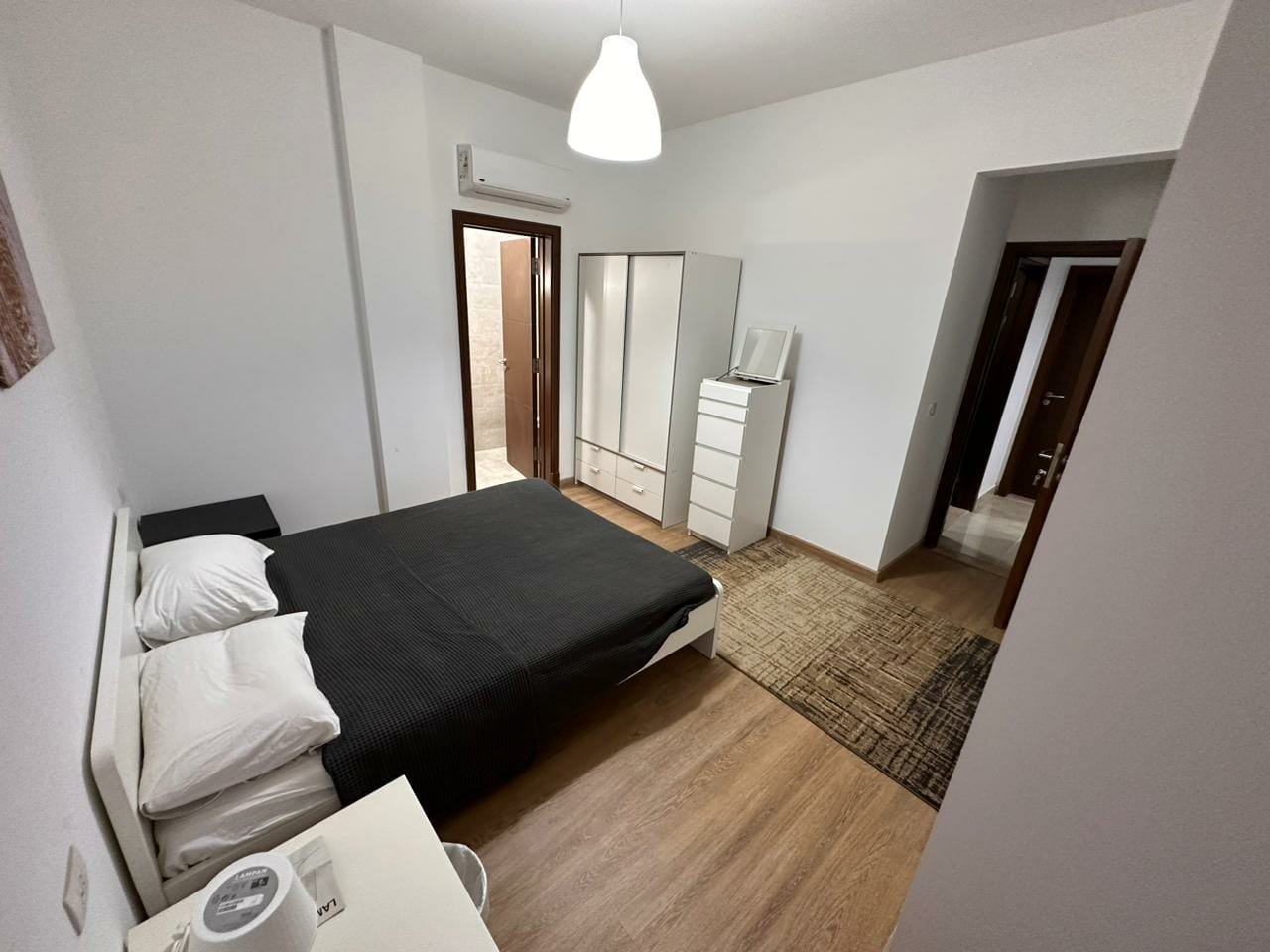 Fifth Square apartment 514-16 Bedroom with black bedding - apartment in Golden Square, Fifth Square, New Cairo