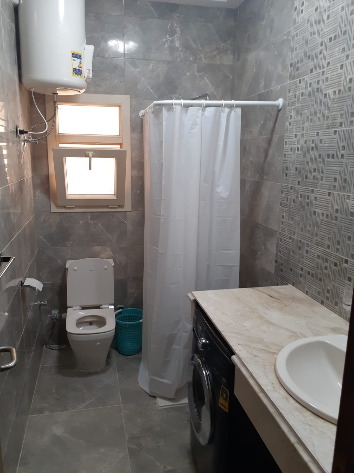 Bathroom with shower, La Vista Bay East North Coast twin house for sale | حمام بدش، توين هاوس للبيع في لافيستا باي إيست الساحل الشمالي