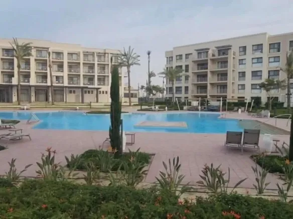 Pool and landscape view in Marassi Marina 2, North Coast, garden chalet for rent | فيو حمام السباحة واللاندسكيب في مراسي مارينا 2 الساحل الشمالي، شاليه بحديقة للإيجار
