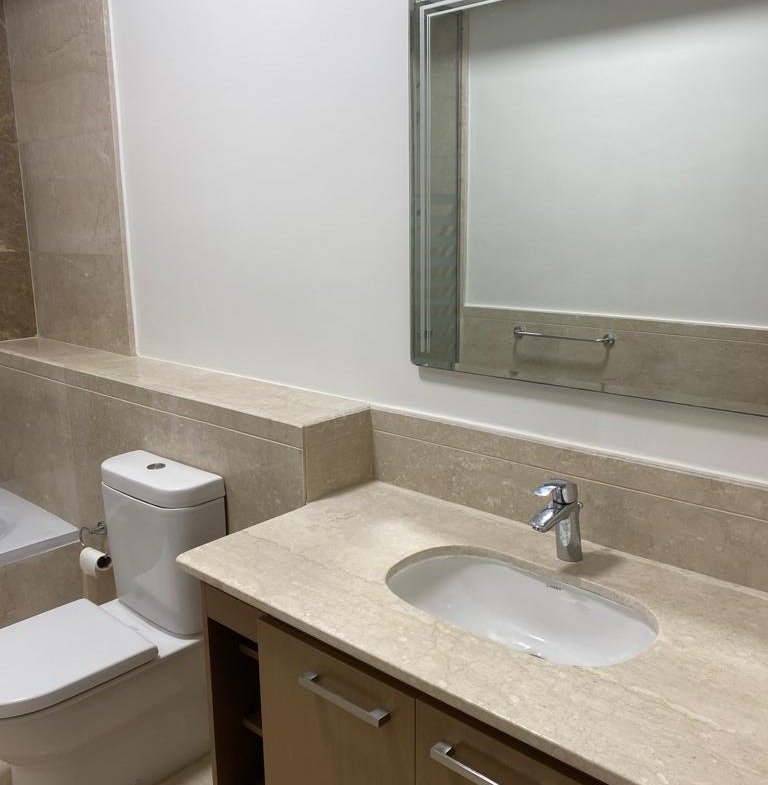 Bathroom vanity, Mivida Boulevard furnished apartment for rent | وحدة حوض الحمام، شقة مفروشة للإيجار في ميفيدا بوليفارد