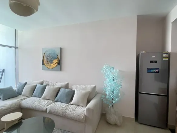Living room of a chalet for rent in North Edge Towers, New Alamein - ريسبشن شاليه للإيجار في أبراج العلمين الشاطئية العلمين الجديدة