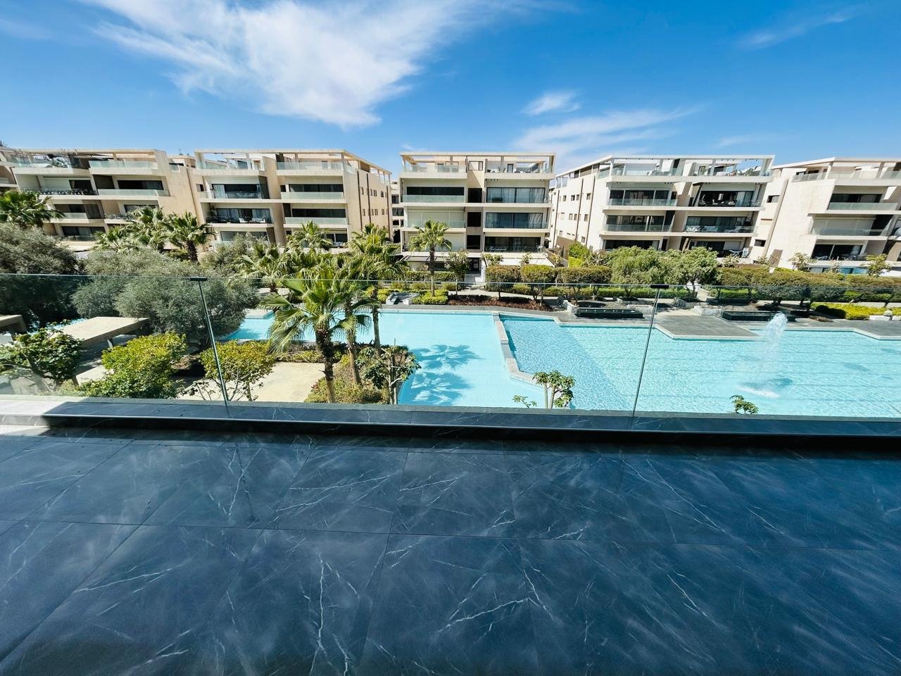 Panoramic lake and pool view from the terrace, Lake View Residence