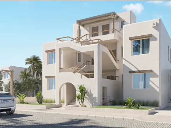 Render of chalet buildings in Hacienda Waters, Sidi Heneish - رندر مباني الشاليهات في هاسيندا ووترز سيدي حنيش - chalet for sale in Hacienda Waters North Coast
