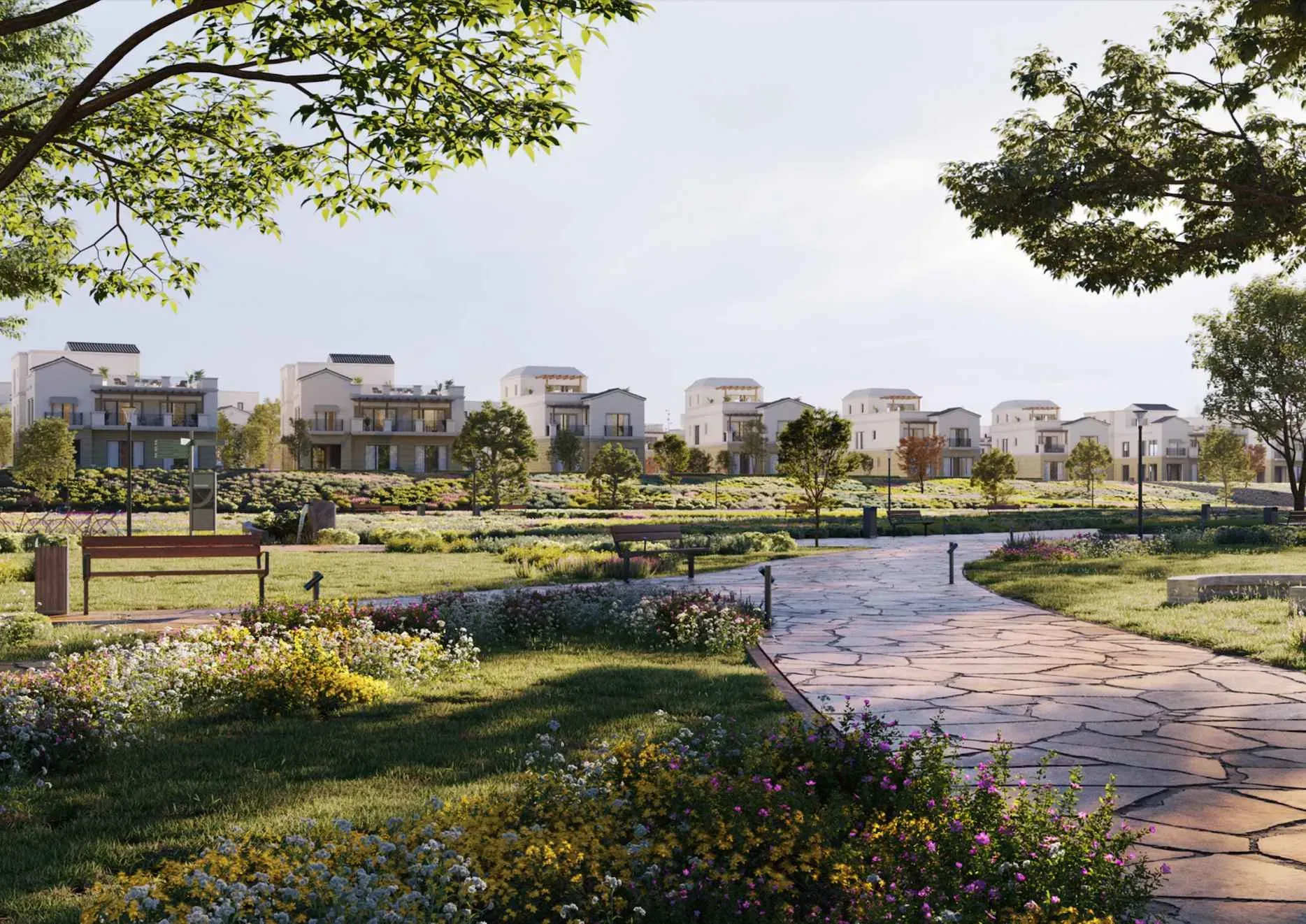تصور ممشى الحديقة الخضراء - فيلا في هايد بارك، القاهرة الجديدة