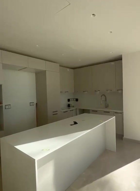 Unfinished kitchen with central island - villa in Marassi Bay, North Coast