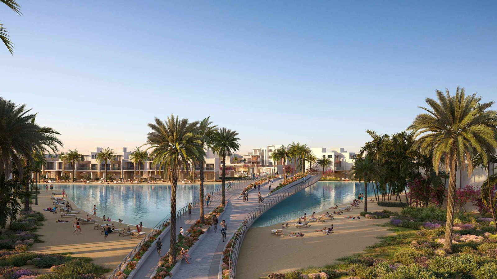 Developer render of Silvertown lagoon, Ora Silver Sands, North Coast - صورة تصورية من المطور للاجون سيلفر تاون، أورا سيلفر ساندز، الساحل الشمالي