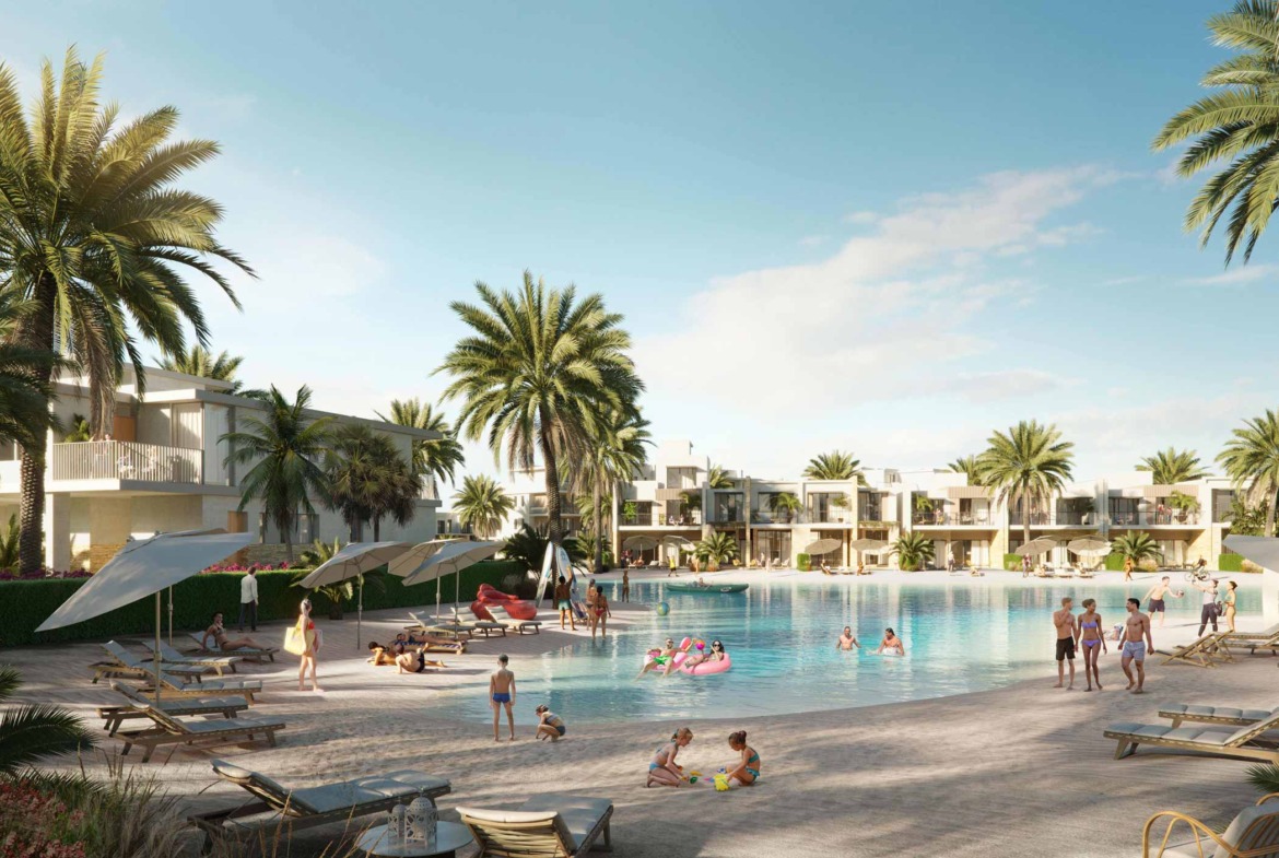 Crystal lagoon with swimmers and beachfront villas - chalet in Ora, North Coast