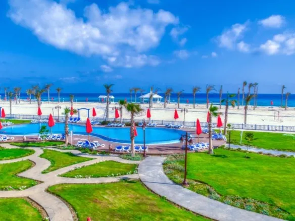 Porto Matrouh compound pool and Mediterranean beach view, North Coast