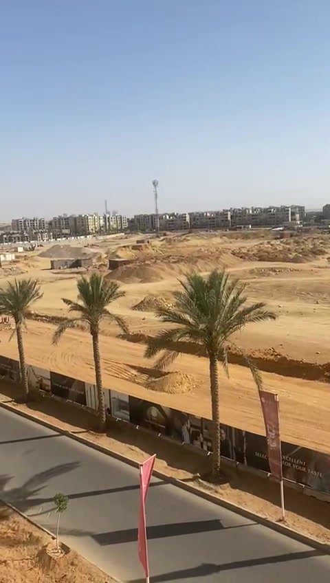 نخيل وطريق فاضي من دور علوي - شقة في سراي، مدينة المستقبل