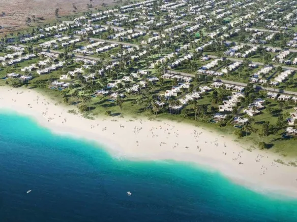 Silversands North Coast aerial view render - رندر جوي سيلفر ساندز الساحل الشمالي - townhouse for sale in Silversands Ora render
