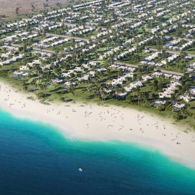 Silversands North Coast aerial view render - رندر جوي سيلفر ساندز الساحل الشمالي - townhouse for sale in Silversands Ora render